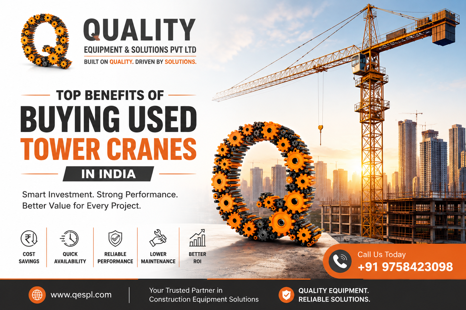 Top Benefits of Buying Used Tower Cranes in India